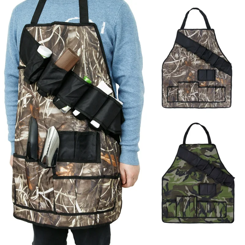 

Camouflage Outdoor Barbecue Picnic Apron Multi-function Waterproof BBQ Grill Beer Condiment Holder Multi-pockets Utensil Set BK