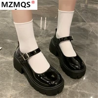 2021 spring womens flat shoes fashion vintage buckle platform comfortable shoes for woman outdoor pu leather casual flat shoes
