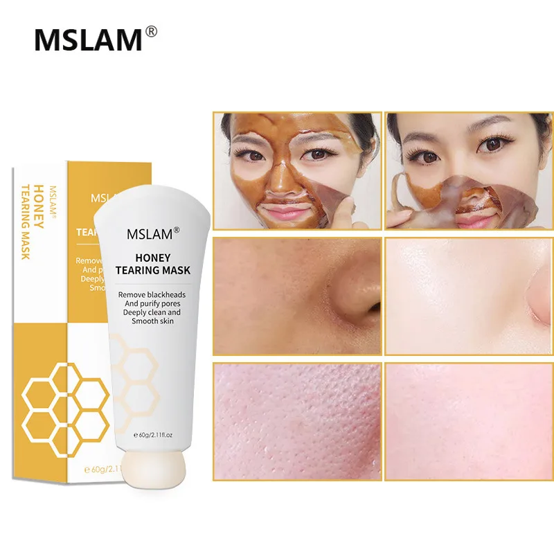 

MSLAM Honey Tearing Mud Blackhead Remove Facial Masks Deep Cleansing Purifying Peel Off Honey Face Masks 60g