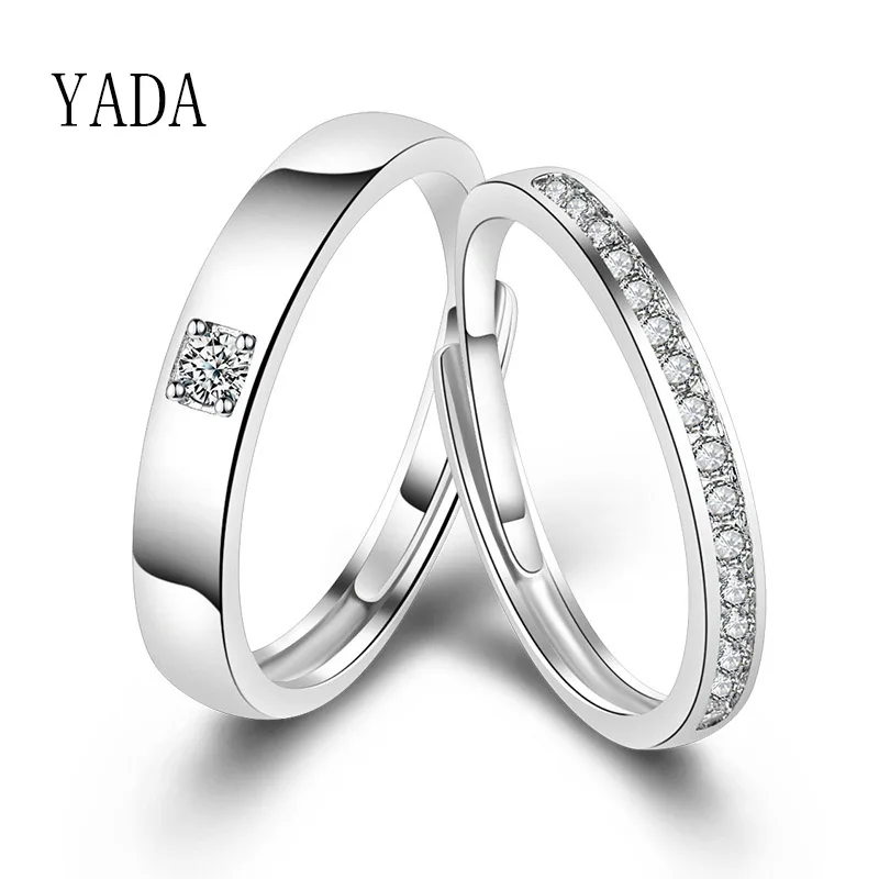 

YADA GIFTS Love Silver Color Rings For Men&Women Lovers Couples Ring Engagement Wedding Jewelry Valentine's Day Ring RG200027