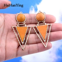 vintage natural wood womens gold drop earrings elegant statement geometric jewelry party gift brincos jewelry