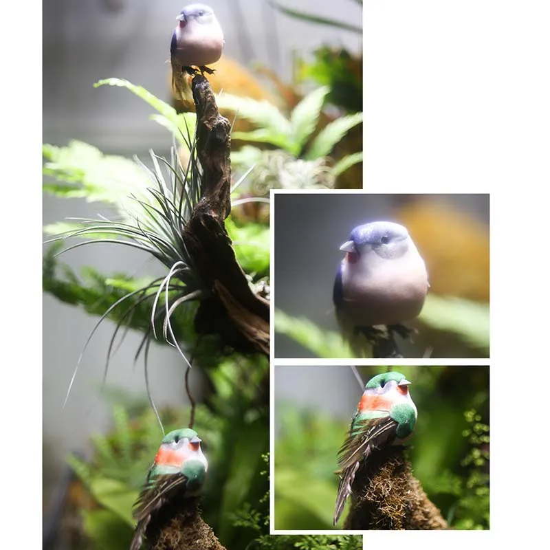 

12 Pcs Artificial Foam Feather Simulation Bird Home Garden Wedding Decoration