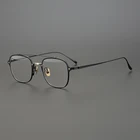 Оправа для очков Мужскаяженская из чистого титана, винтажная квадратная Роскошная брендовая оправа для коррекции зрения при близорукости, пилотные очки