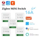 1-6 tuya мини-переключатель zigbee реле diy смарт-розетка настенный переключатель синхронизация работа с alexa google home умная жизнь smartthings шлюз