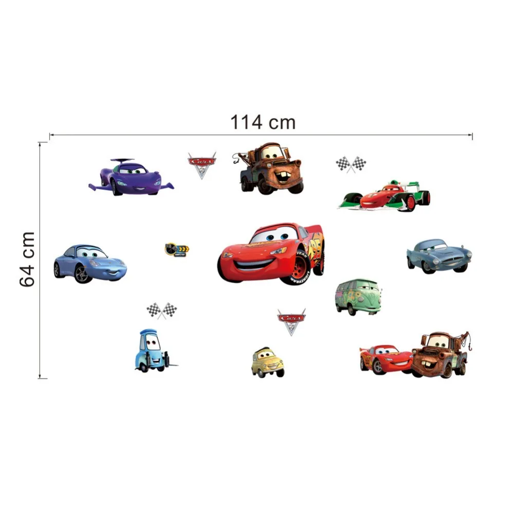 

Disney Cartoon Cars Lightning McQueen DIY 3D View Wall Stickers For Kids Boy Room Bedroom Accessories Home Decoration Mural