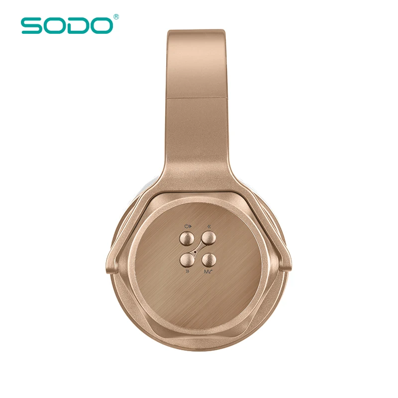 Оригинальные SODO MH3 NFC 2в1 Twist-out цветные bluetooth-колонки наушники Беспроводная гарнитура с микрофоном - Цвет: Золотой