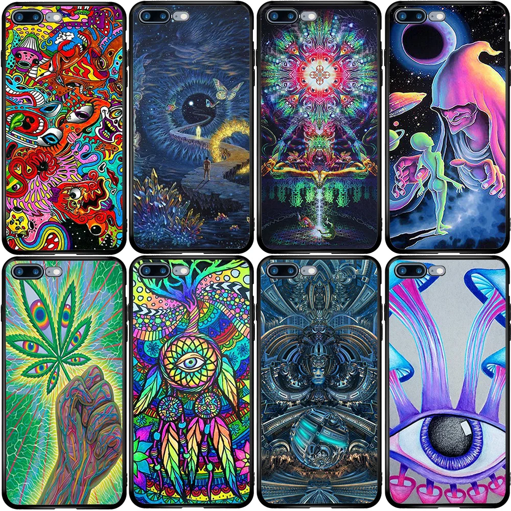 Cover Case for Xiaomi Redmi Note 6 7 9 8T 10T 9S 9A 8A A3 A2 A1 Pro Lite Black Shark Mix Max Abstract Bright LSD Trippy | Мобильные