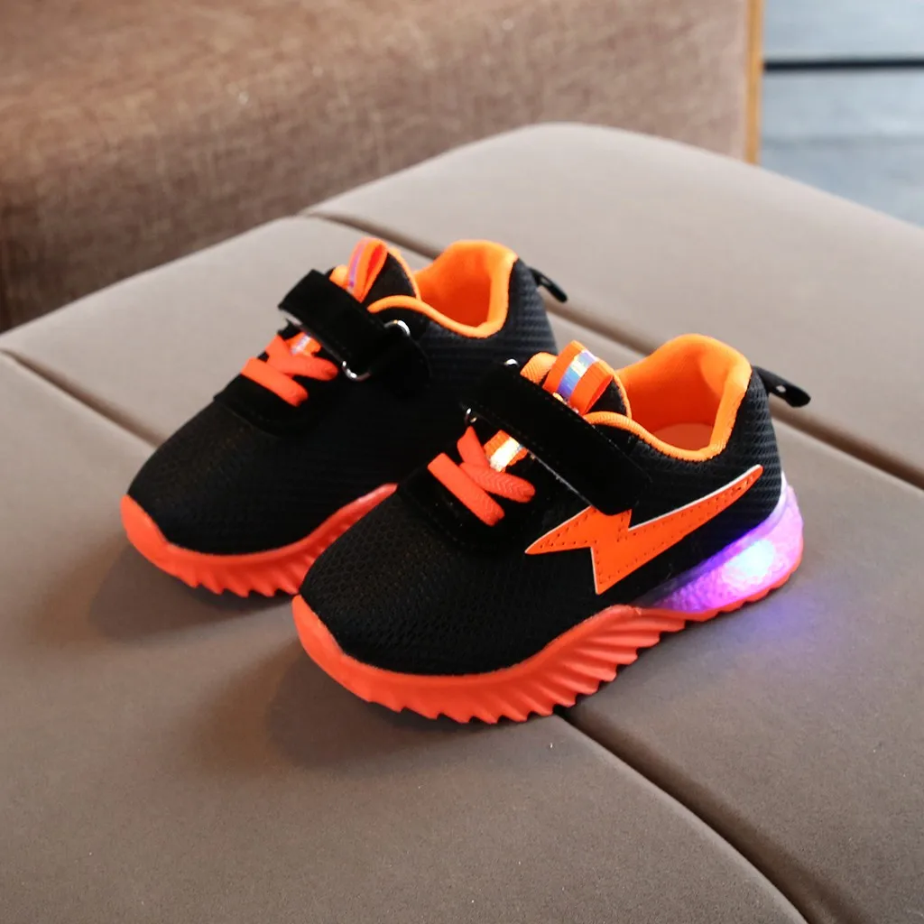 New Children Luminous Shoes Girls Boys Breathable Mesh Flashing Lights Fashion Sneakers Toddler Little Kid LED |