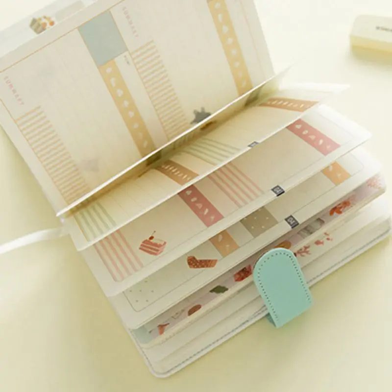 

A5 Cute Cartoon Notebook Leather Diary Journal Planner Travelers Journal Agenda L4MA