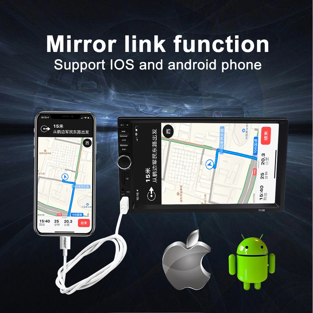 Автомагнитола Carsanbo 2 Din 7-дюймовый сенсорный экран стерео приемник Bluetooth FM mp5-плеер