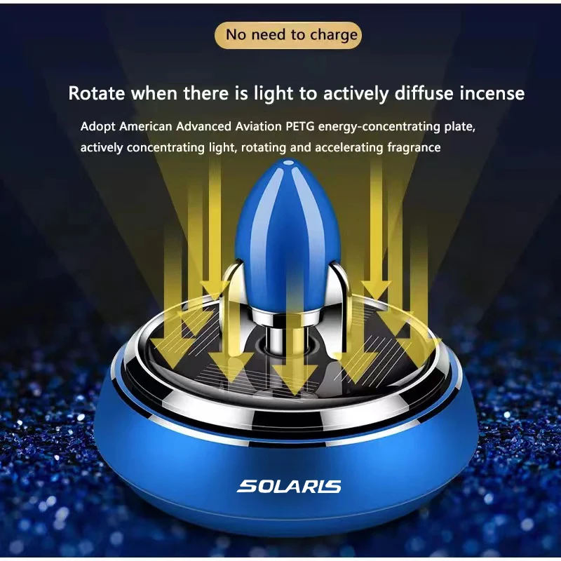

For HYUNDAI SOLARIS Car Rocket Aromatherapy Solar 360° Rotation Car Air Freshener Car Interior Parfum