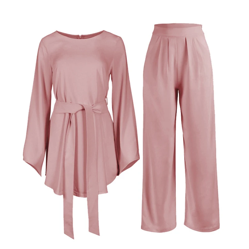 Женский комплект из 2 предметов Abaya розовый топа и брюк одежды в мусульманском