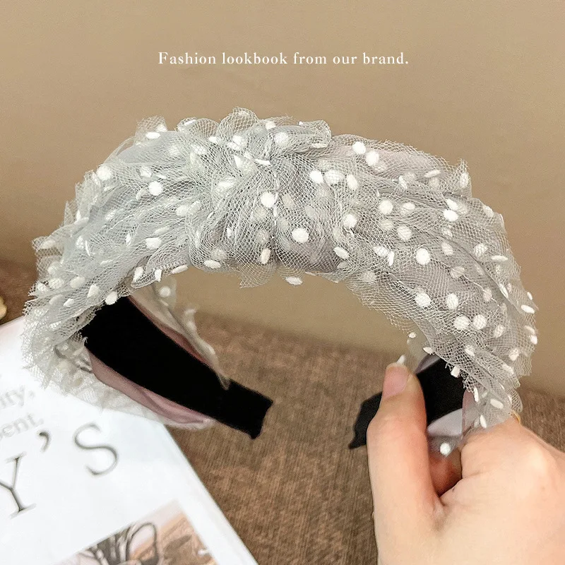

New Wide Brim Women Hairbands Fashion Headband Korean Cross Lace Retro Ins Adult Hair Accessories Satin Face Wash Kont Hair Band