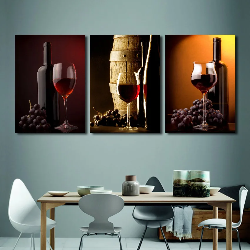 Бокал для вина зернистость столовая гостиная настенное украшение холст живопись