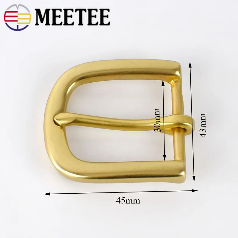 Meetee 30mm Width Pure Brass Belt Buckle for Men Ladies Pin Head DIY Leather Craft Jean Clothing Decor Accessories|Пряжки и крючки| |