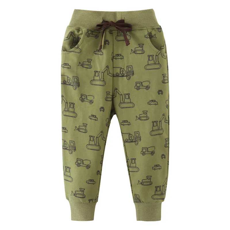Детские хлопковые штаны шаровары для мальчиков с принтом динозавров|trousers for