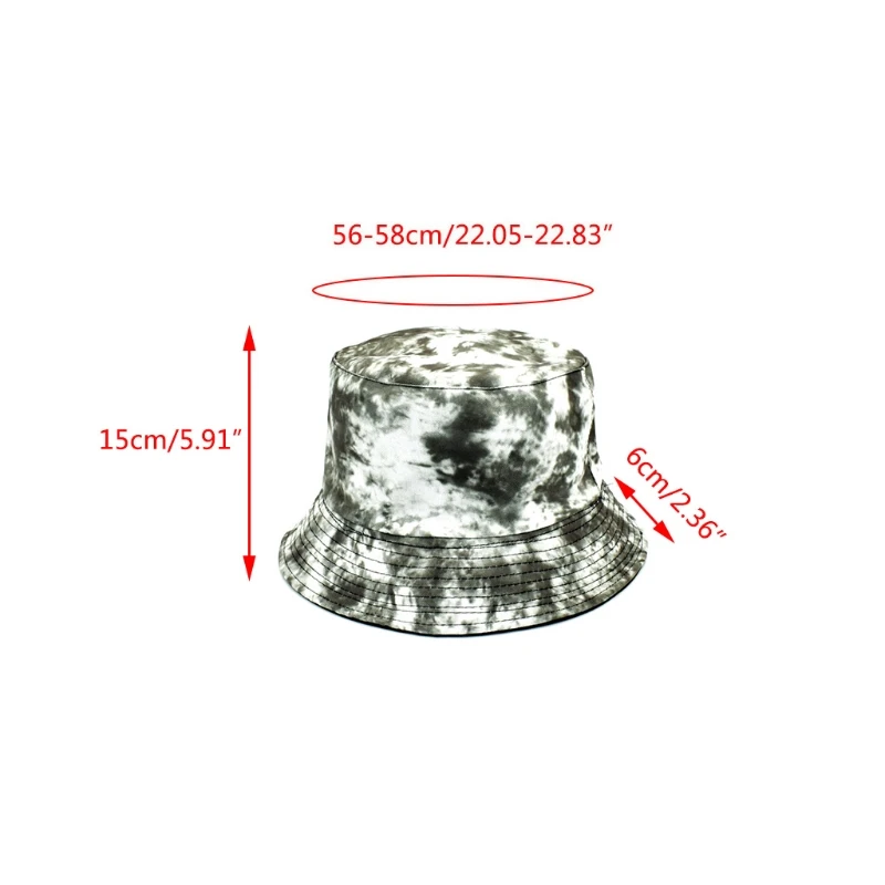 

Unisex Gradient Tie-Dye Print Bucket Hat Reversible Street Panama Fisherman Cap