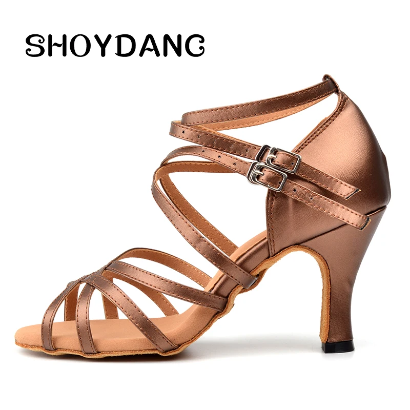 Искусственная Пелле Scarpe Da Ballo Latino Donna Delle Signore Marrone Inferiore Molle Sandali | Спорт и