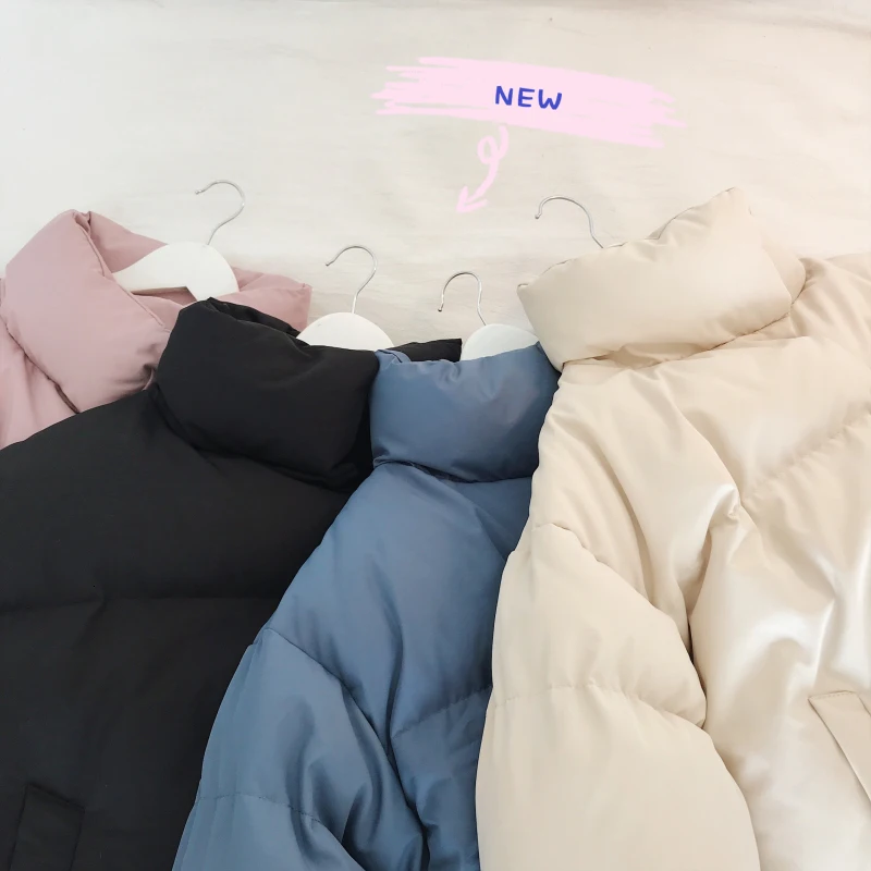 Winter Jacket Men's Warm Thicken Parka Men Fashion Solid Color Casual Stand Collar Coat Man Loose Cotton Couple Jackets Clothes