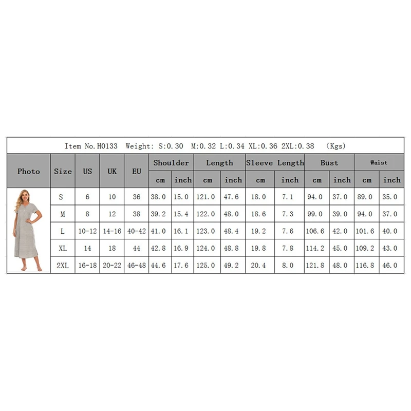 

Women Sleepwear Stripe Long Nightdress Summer Loose Short Sleeve Long Homewear For Women Fashion Female Casual Clothes