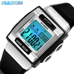 SYNOKE детские часы спортивные студенческие Детские часы черный цвет светодиодные цифровые электронные часы простые наручные часы для мальчиков и девочек подарок