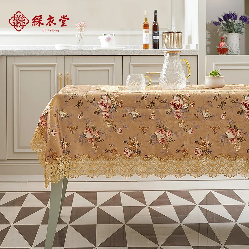 

Роскошная Европейская скатерть с вышивкой Caiyitang, кружевная скатерть для обеденного стола, флаг-кофейный столик подушка