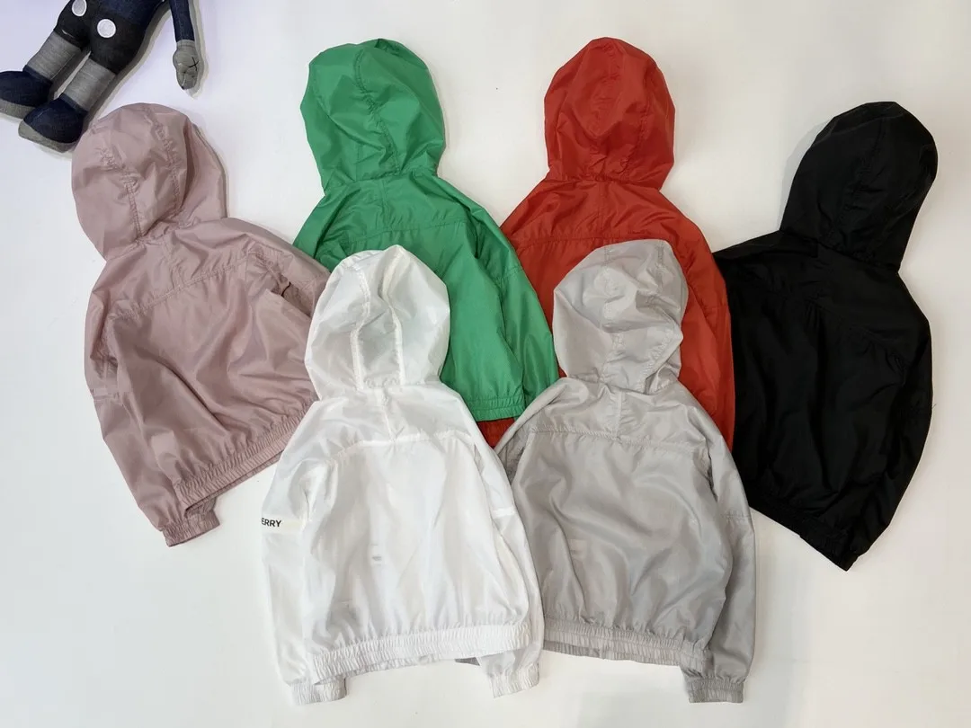 

Children's fashion fabric brand summer hooded jacket kids jacket