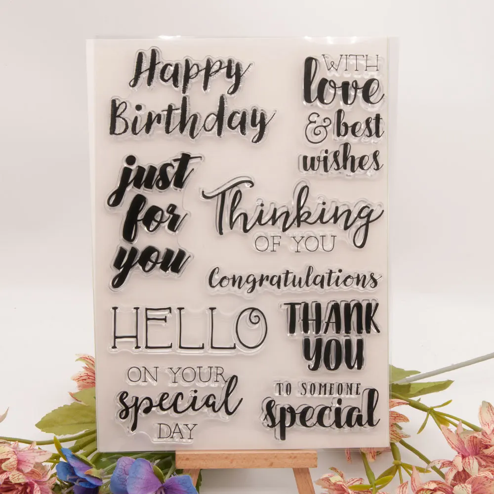 

KLJUYP Happy Birthday Clear Stamps Scrapbook Paper Craft Clear stamp scrapbooking