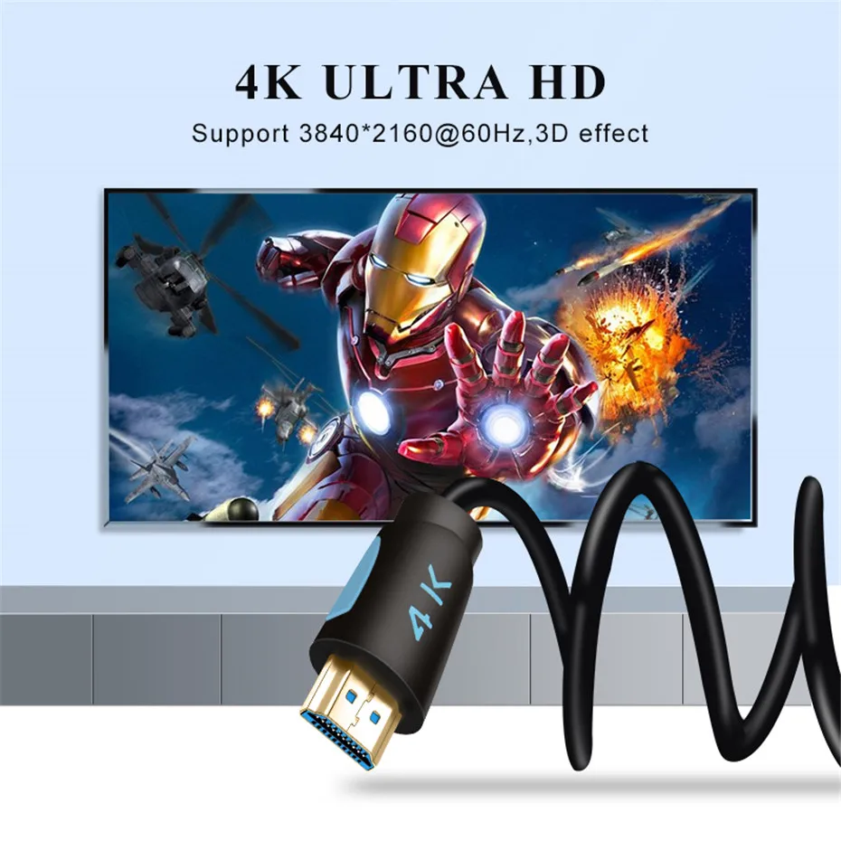 Anmck HDMI кабель 2,0 HDMI к HDMI 3 м 5 м 8 м 10 м 15 м поддержка ARC 3D HDR 4 к 60 Гц Ultra HD для разветвителя переключатель PS4 tv Box проектор