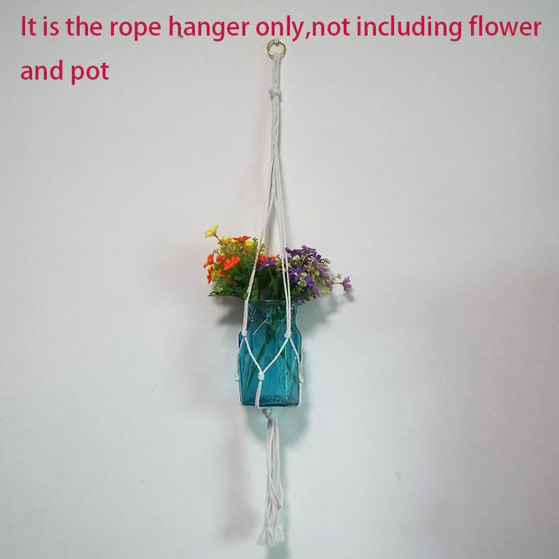 

4 Size Cotton Rope Macrame Plant Hanger Flower Pot Baskets Wall Hanging Vertical Garden Net Rope Handmade for Home Decoration U2