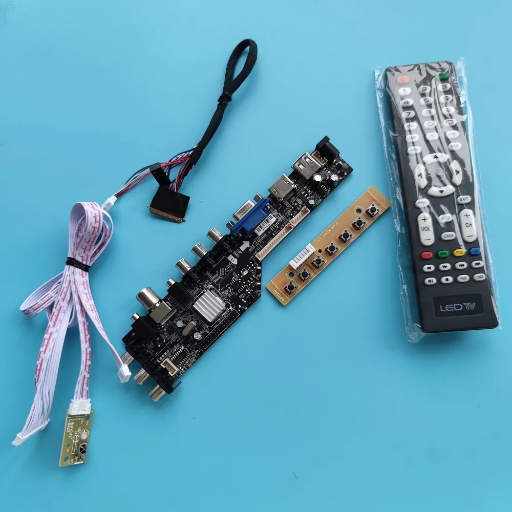 

Kit For B173HW02 1920x1080 VGA AV TV remote board driver LED USB HDMI-compatible panel monitor DVB-T DVB-T2 controller digital