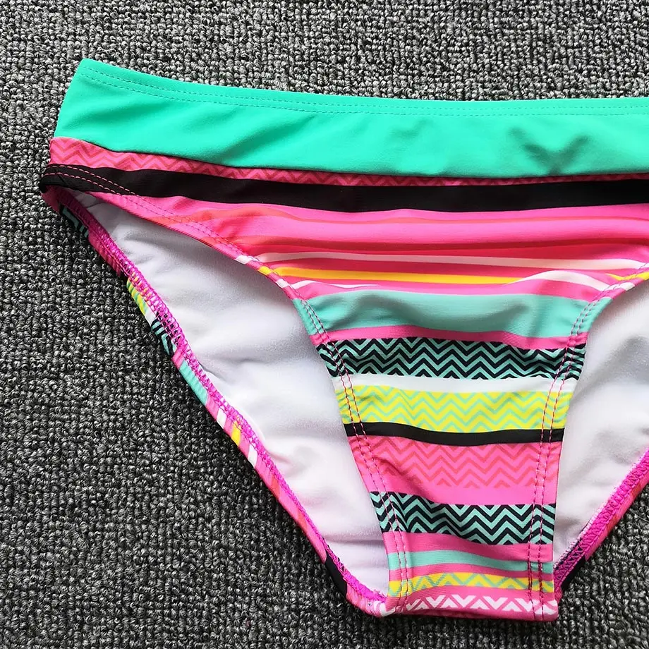 Женский купальник бикини в полоску с разрезом|Комбинезоны| |