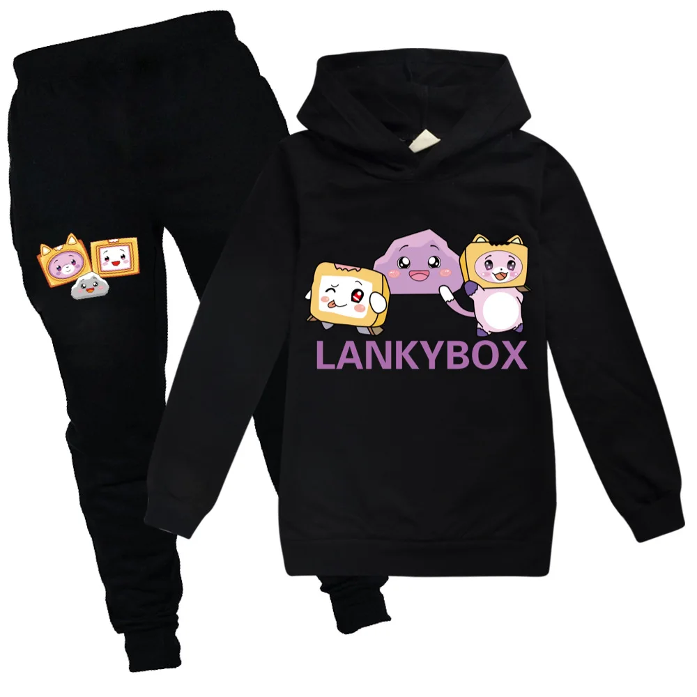 

Kids Boys Girls Hoodies Pants Suit Cartoon Lankybox Children's Clothing Sweatshirts Casual Fashion Pullover Jogging Pant