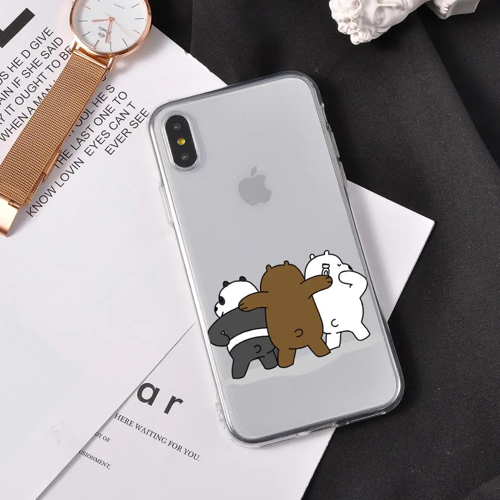 Чехол для iPhone X Xs Max XR 11 Pro с рисунком забавного медведя из мультфильма чехлы 8 7 6 6S