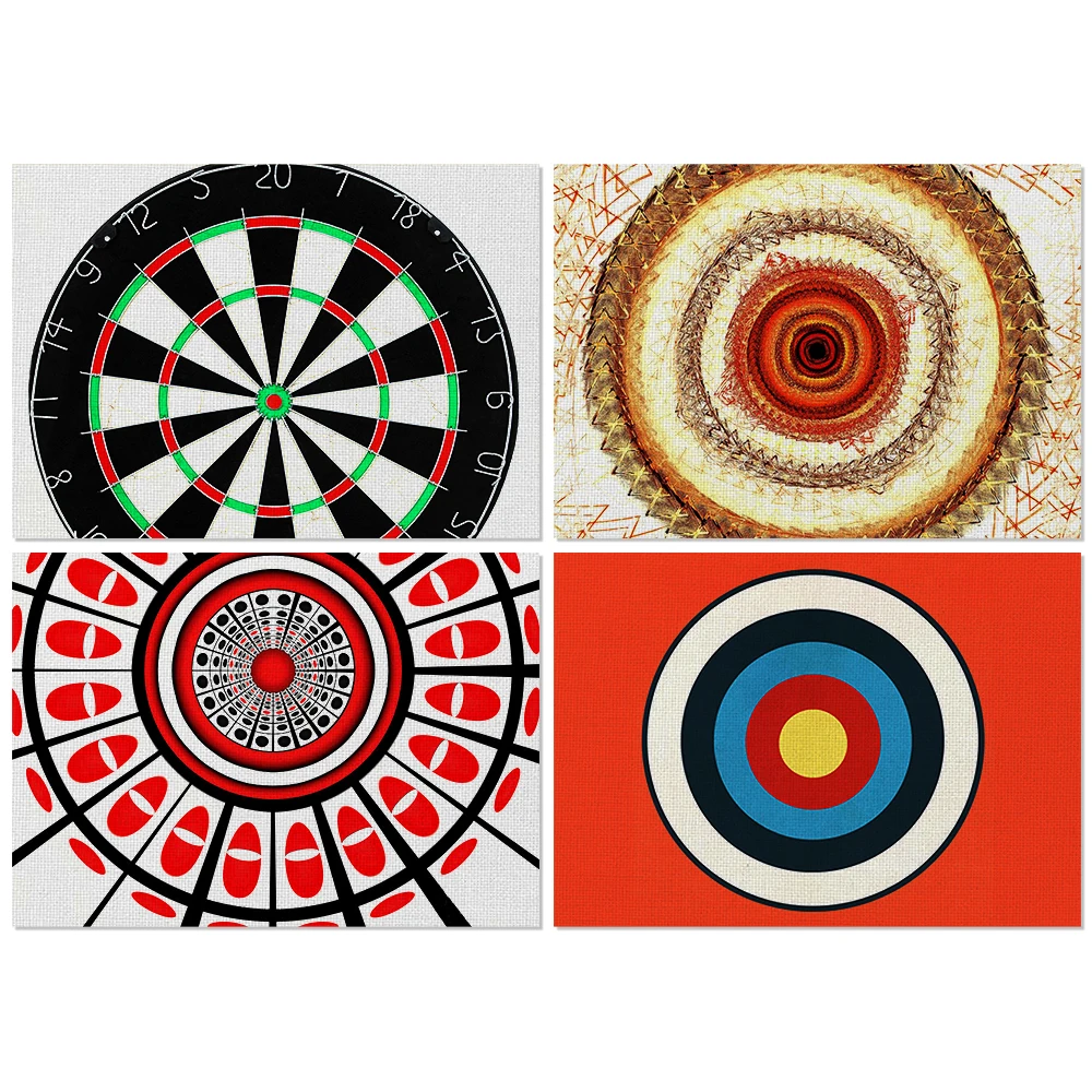 

Fuwatacchi Creative Game Target Placemat for Dining Table Decor Accessories Coffee Table Mats Kitchen Restaurant Cup Coaster New