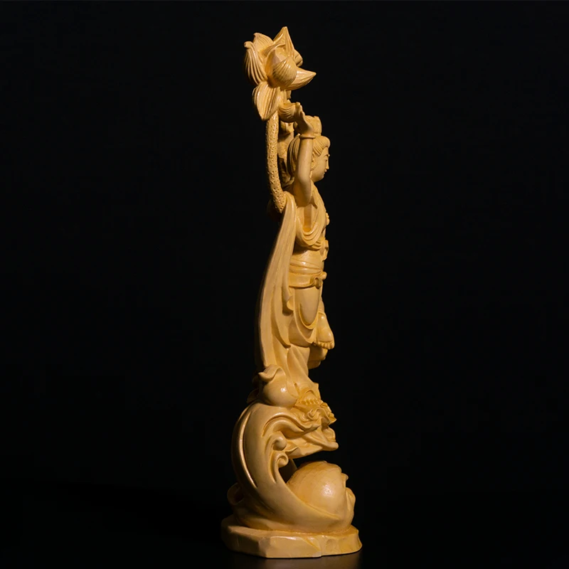 26 см статуя Гуаньинь Бодхисаттва фэн шуй Будда из бокса деревянная поклонение