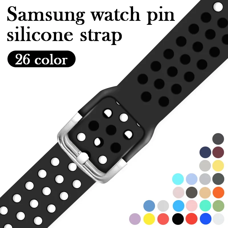 Ремешок силиконовый для Samsung Galaxy Watch 3 спортивный сменный Браслет Amazfit Bip Huawei 20 мм 22