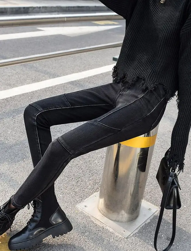 

Black Jeans Women's 2021 Spring And Summer High-waisted Korean Pants Slim All-match Pencil Pants With Small Feet Ropa Mujer