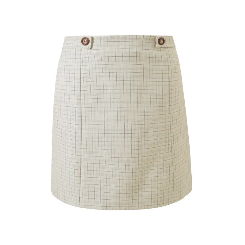 

New Plaid Skirt For Autumn Winter Keep Warm Mini Skirts Womens Spring Office Solid A-line Skirts Women
