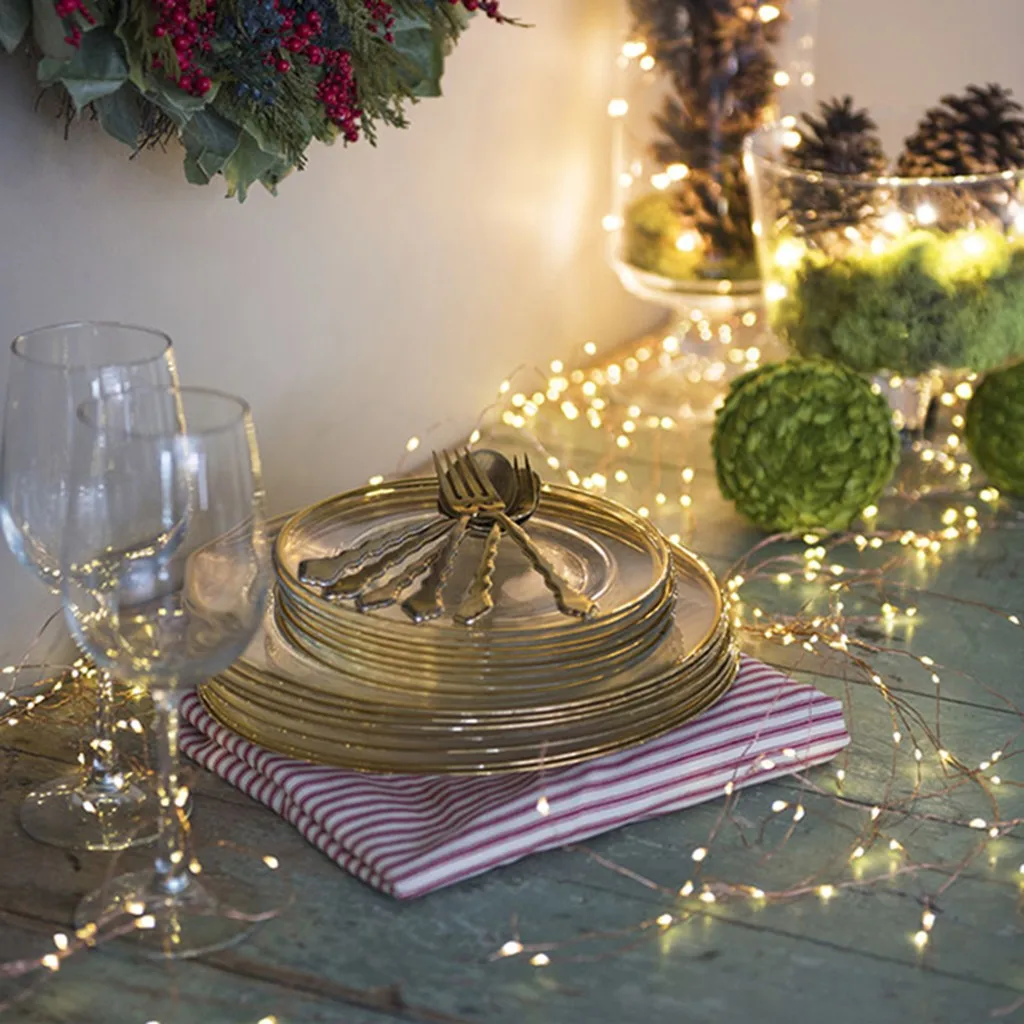 200 светодиодов гирлянды с 10 нитями медные для свадеб сказочные огни праздничные