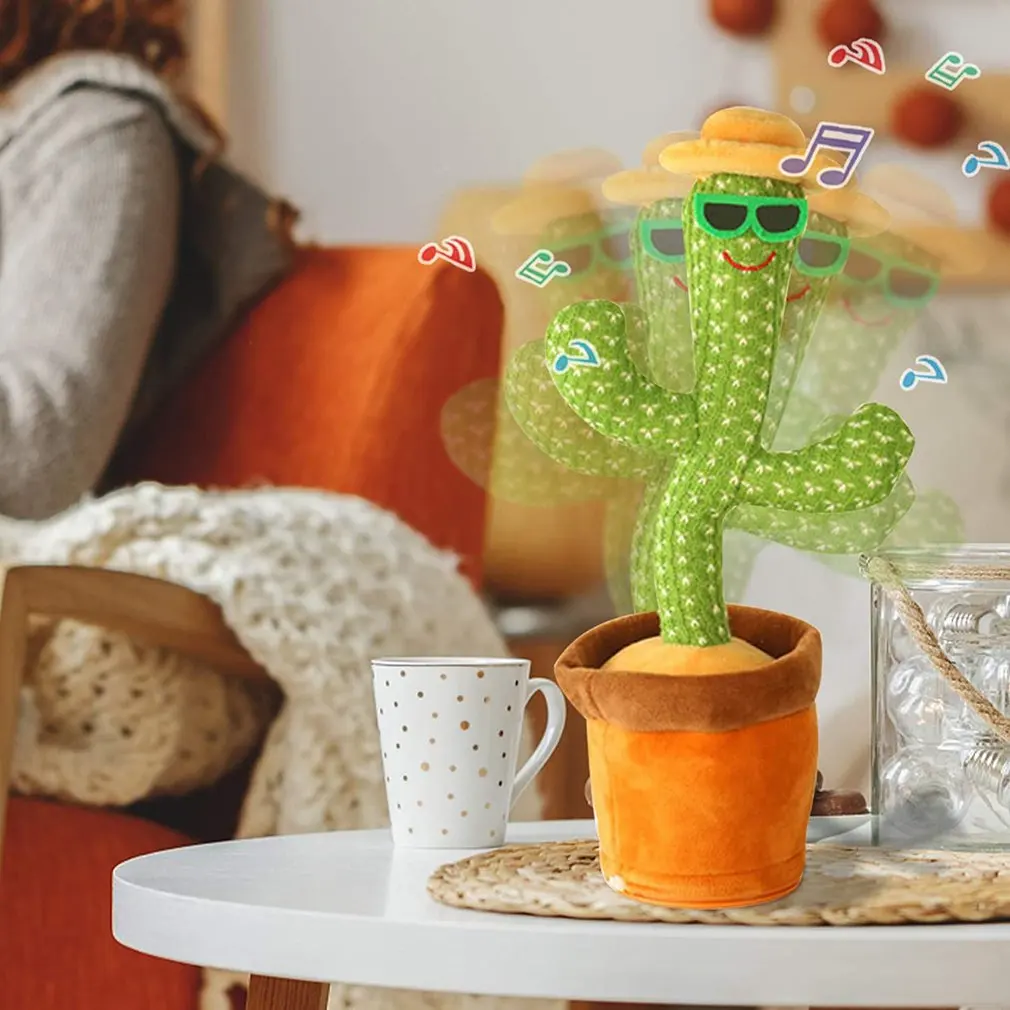 

Funny Dancing Cactus Wriggle Sing Electronic Plush Toy Decoration For Kids Funny Early Childhood Education Toys
