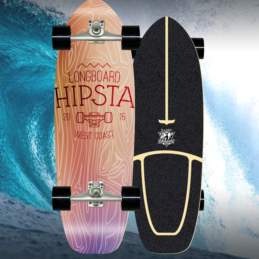 4 колеса кленовый роликовый скейтборд Профессиональный Carver Surf Land Катание на