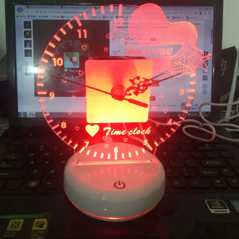 Светодиодный ночник с часами времени лампа дистанционным управлением и