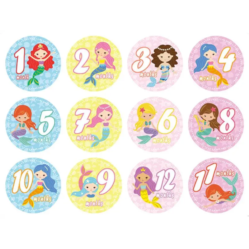 

First Year Monthly Milestone Photo Sharing Newborn Baby Boy Girl Belly Stickers 1-12 Months for Photo Keepsakes C6UF