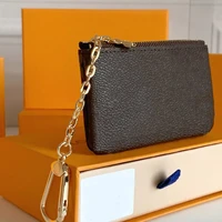 luxury small leather zipper bag change and keys bag hook can be hung on the d ring equipped with most handbags with gift box