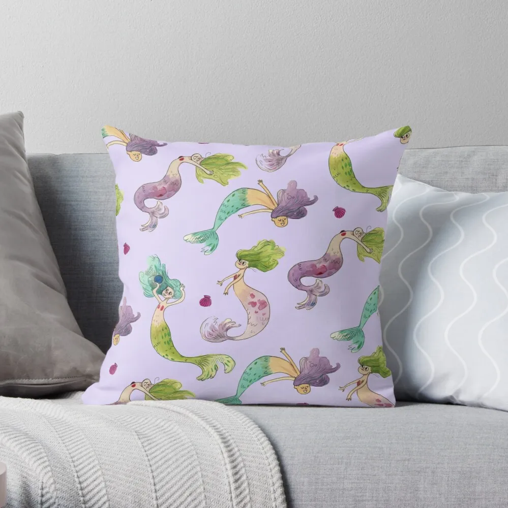 

Mermaid Party Throw Pillow Cushion Cover Polyester throw pillows case on sofa home living room car seat decor 45x45cm