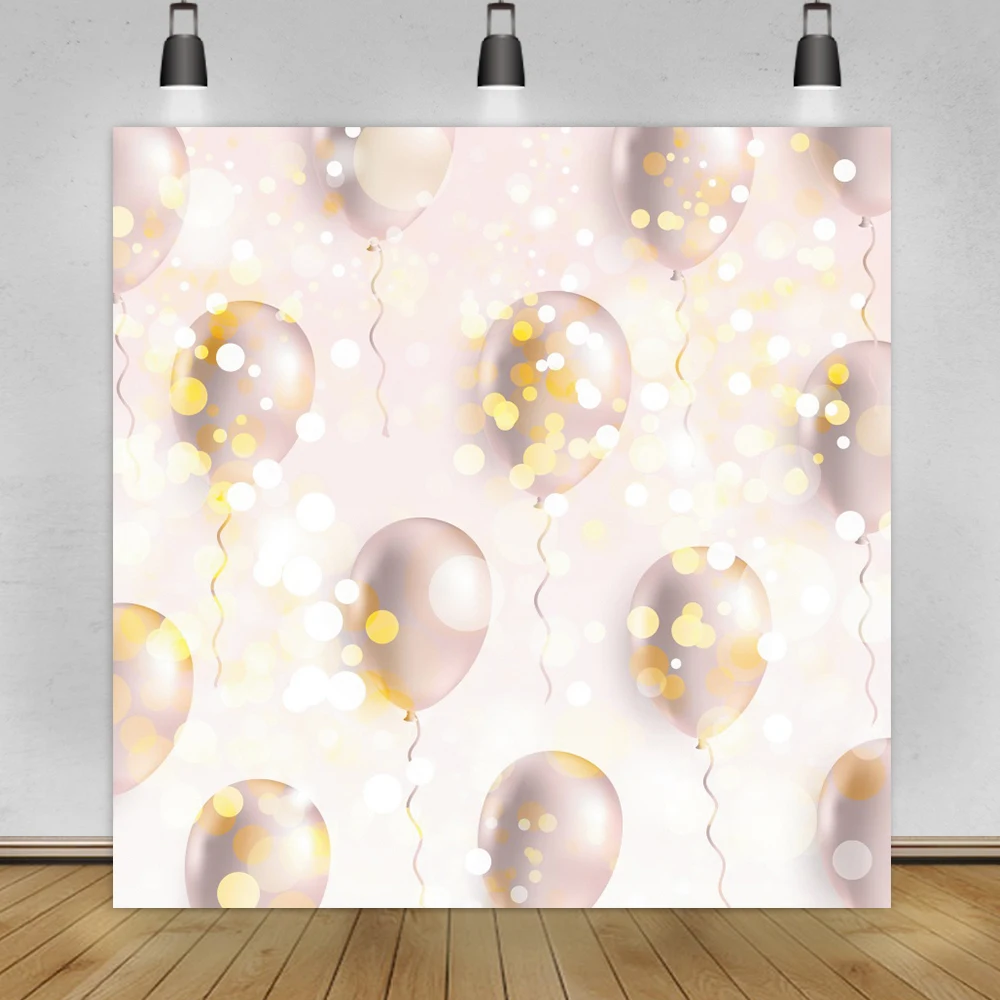 

Laeacco Polka Dots Balloons Newborn Baby Birthday Photography Backdrops Party Banner Portrait Photocall Background Photo Studio