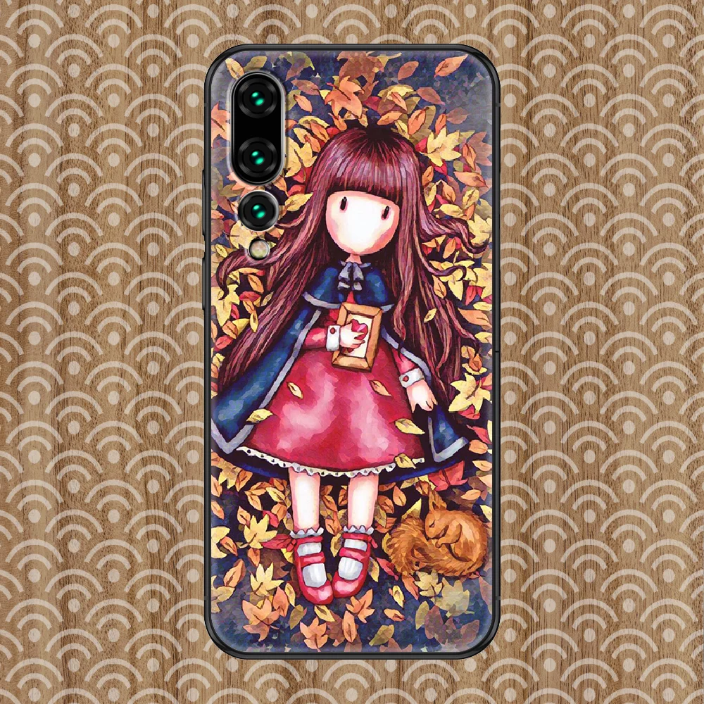 

Santoros Cartoon Gorjuss Girl Phone case For Huawei P Mate P10 P20 P30 P40 10 20 Smart Z Pro Lite 2019 black painting prime tpu