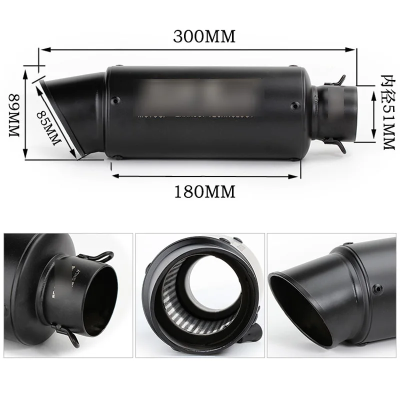 36-51mm Motorcycle exhaust escape moto Exhaust Muffler Pipe Carbon For gsr 600 750 crf 230 cb650f mt07 mt09 | Автомобили и