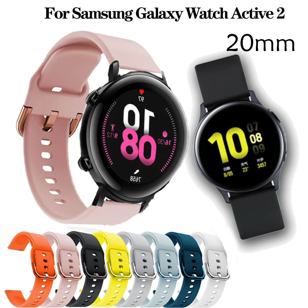 

Ремешок силиконовый для Samsung Galaxy Watch Active 2 40/44 мм, спортивный умный Браслет для Samsung Gear S2 Classic 732, 20 мм